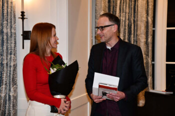 Speaking w Elizabeth at Launch Party